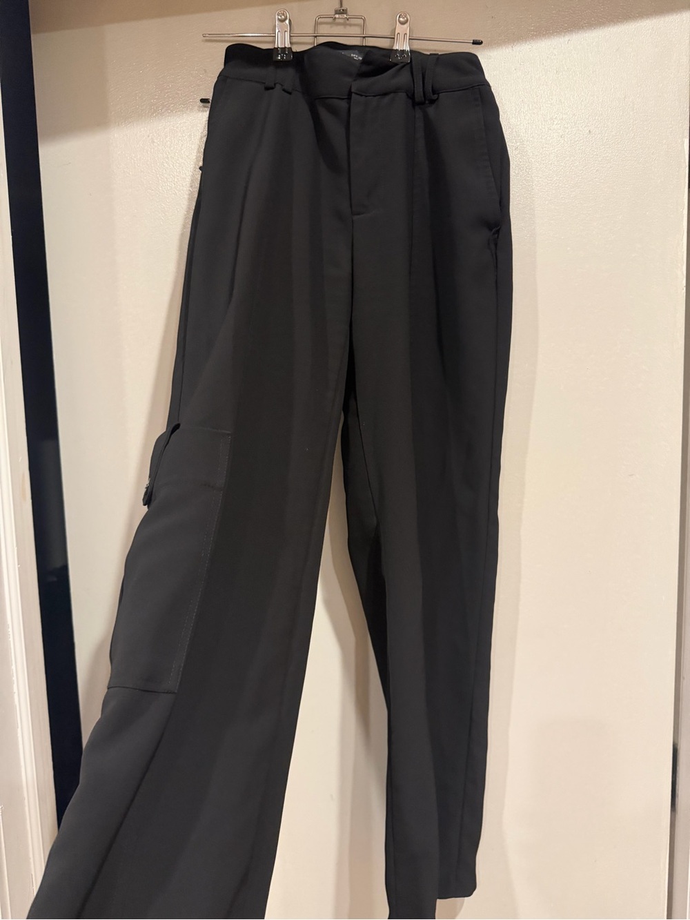 Zara Black Cargo Straight-Leg Pants